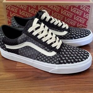 Vans Old Skool Black White Patchwork Skate Shoe Women's Size 10